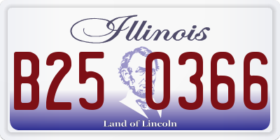 IL license plate B250366