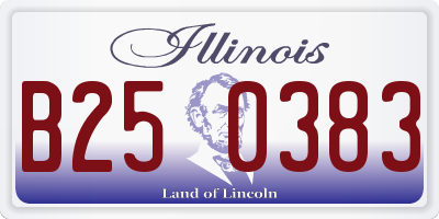 IL license plate B250383
