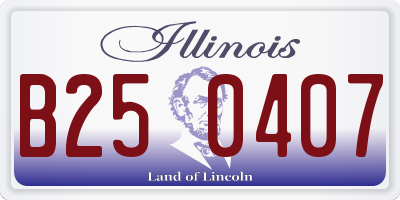 IL license plate B250407