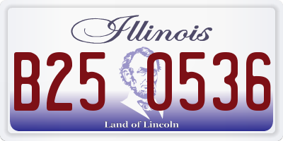 IL license plate B250536