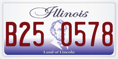 IL license plate B250578