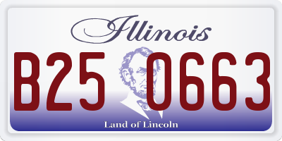 IL license plate B250663