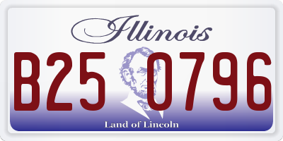 IL license plate B250796