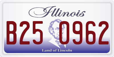 IL license plate B250962