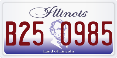 IL license plate B250985