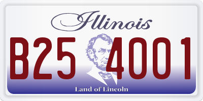 IL license plate B254001