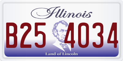 IL license plate B254034