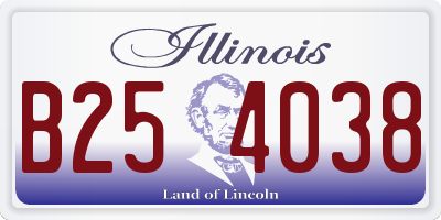 IL license plate B254038