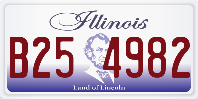 IL license plate B254982
