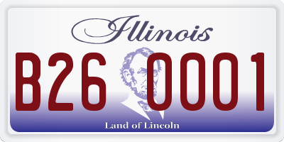 IL license plate B260001