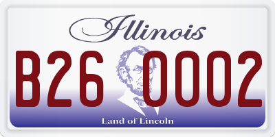 IL license plate B260002