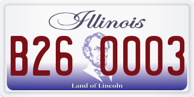 IL license plate B260003