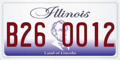 IL license plate B260012