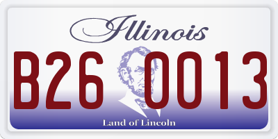 IL license plate B260013