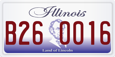 IL license plate B260016