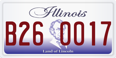 IL license plate B260017