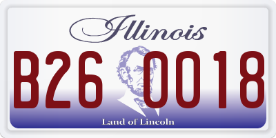 IL license plate B260018