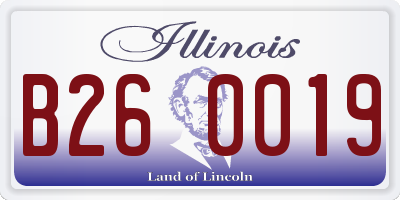 IL license plate B260019