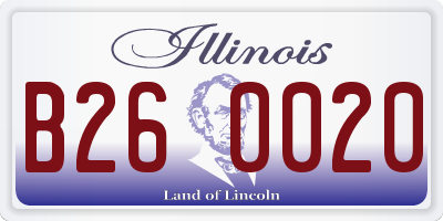 IL license plate B260020