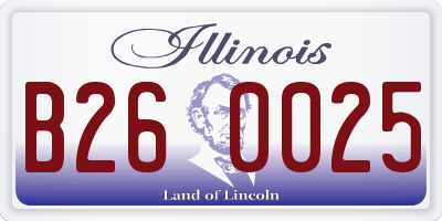 IL license plate B260025