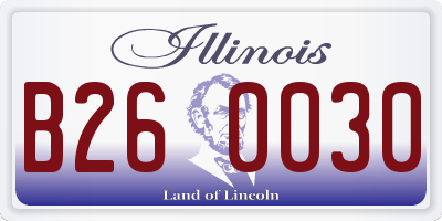 IL license plate B260030