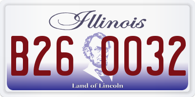 IL license plate B260032