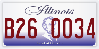 IL license plate B260034