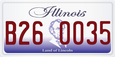 IL license plate B260035