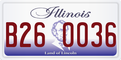IL license plate B260036