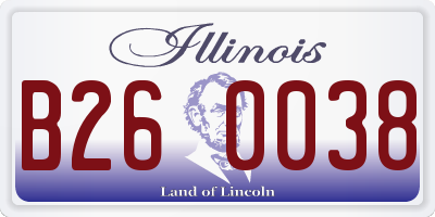 IL license plate B260038