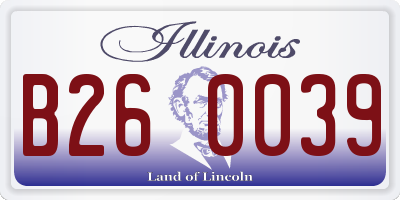 IL license plate B260039