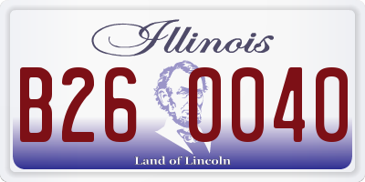 IL license plate B260040
