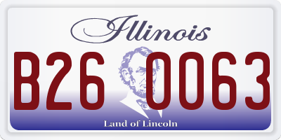 IL license plate B260063