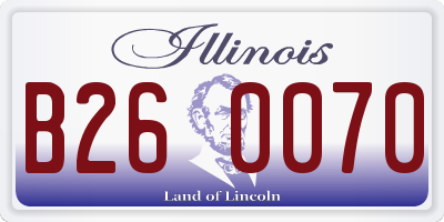IL license plate B260070