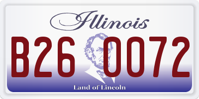 IL license plate B260072