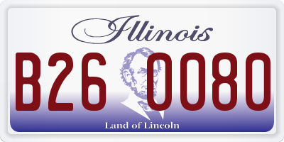 IL license plate B260080