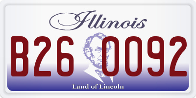 IL license plate B260092