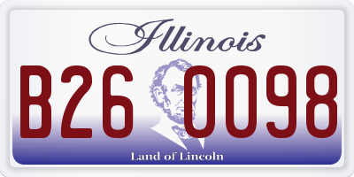 IL license plate B260098