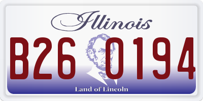 IL license plate B260194
