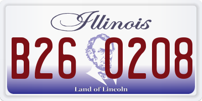 IL license plate B260208