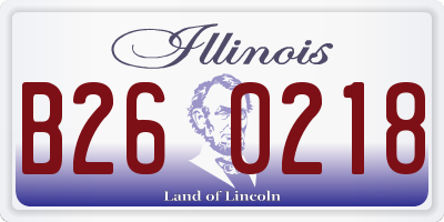 IL license plate B260218