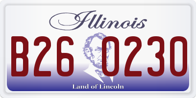 IL license plate B260230