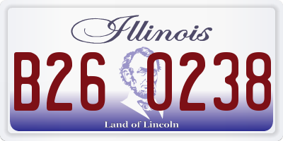 IL license plate B260238