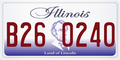 IL license plate B260240