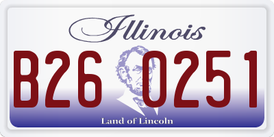 IL license plate B260251