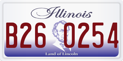 IL license plate B260254