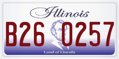 IL license plate B260257