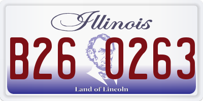 IL license plate B260263