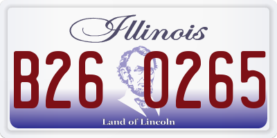 IL license plate B260265