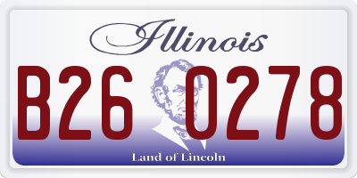 IL license plate B260278